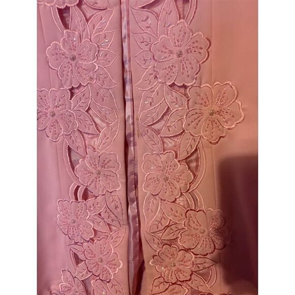 Women's Pink Floral Embroidered Open Jacket Size 14 - Picture 3 of 13